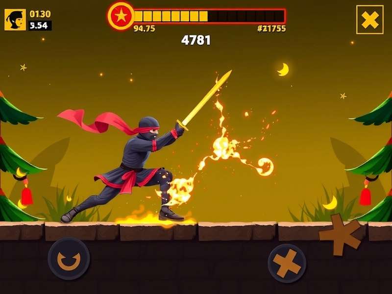 Flaming Ninja Fury Gameplay Screenshot